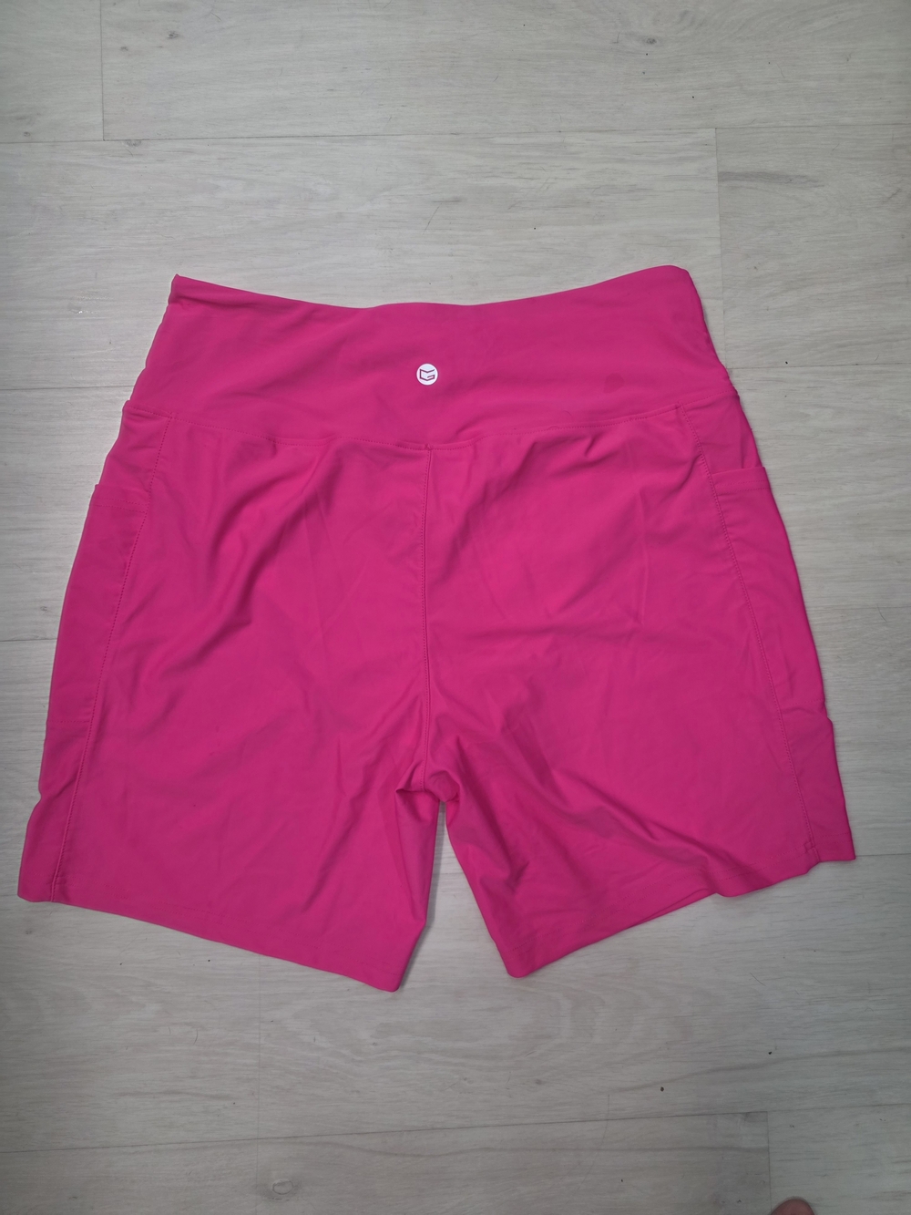 High-Waist Athletic Shorts in Fuchsia Pink With Built In Lining - Picture 2 of 6